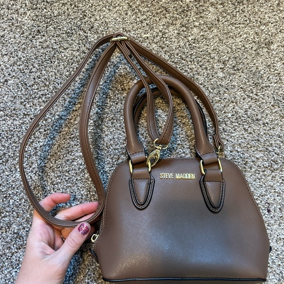 Mini Steve Madden brown satchel, Crossbody purse bag - Picture 3 of 6